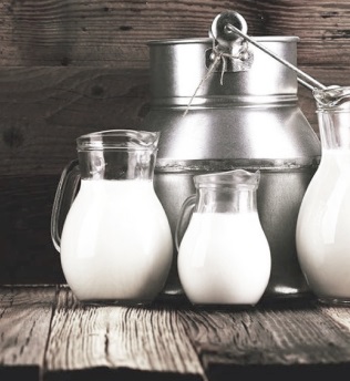 Fresh, glass pitchers of cold Royal Crest Milk.
